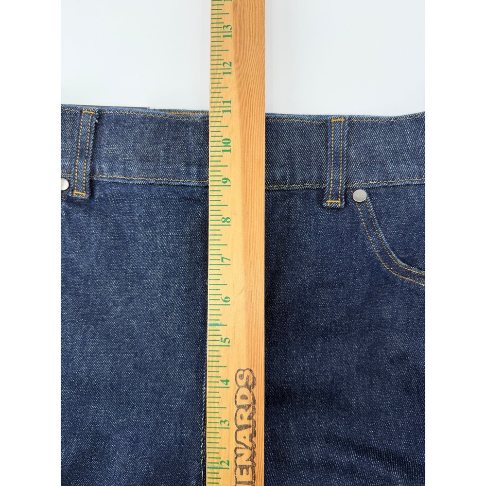Spanx Womens Large Flare Jeans Raw Indigo Wash Stretch Denim L NEW - Picture 9 of 10